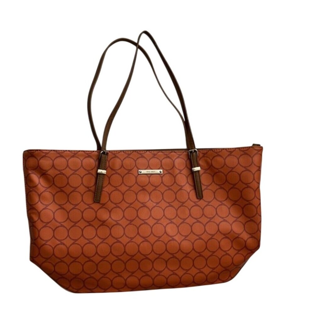 Nine west orange handbag tote beach baglarge multipurpose